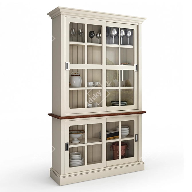 Elegant Cream Display Buffet: Greenwich 3D model image 1