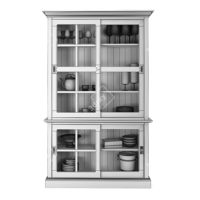 Elegant Cream Display Buffet: Greenwich 3D model image 3