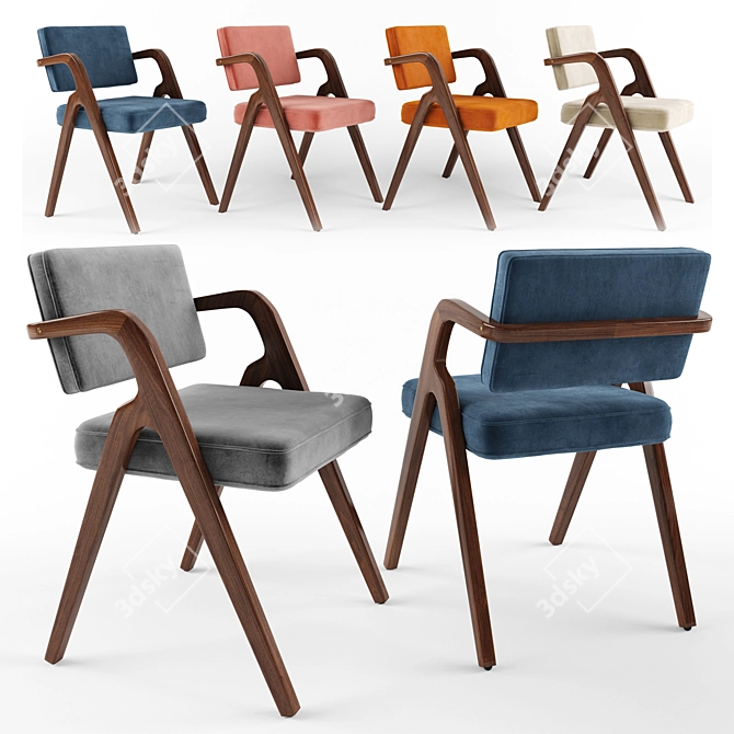 Eugenio Dining Chair: Modern Elegance 3D model image 1