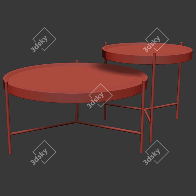 Elegant Tables Set for Stylish Living Spaces 3D model image 2