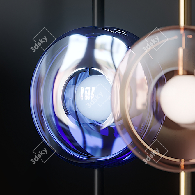 Orbital Crystal Floor Lamp 3D model image 2