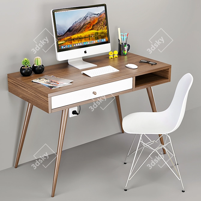 Modern Office Furniture Set 3D model image 2