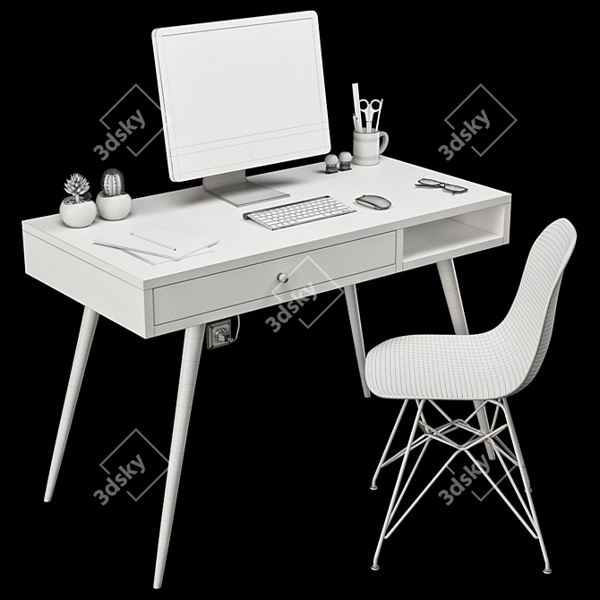 Modern Office Furniture Set 3D model image 3