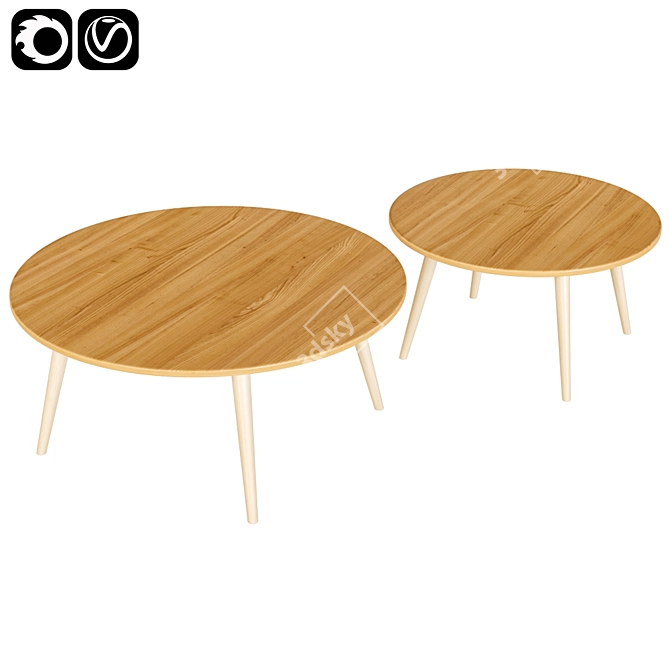 Modern Wood Table 3D model image 1