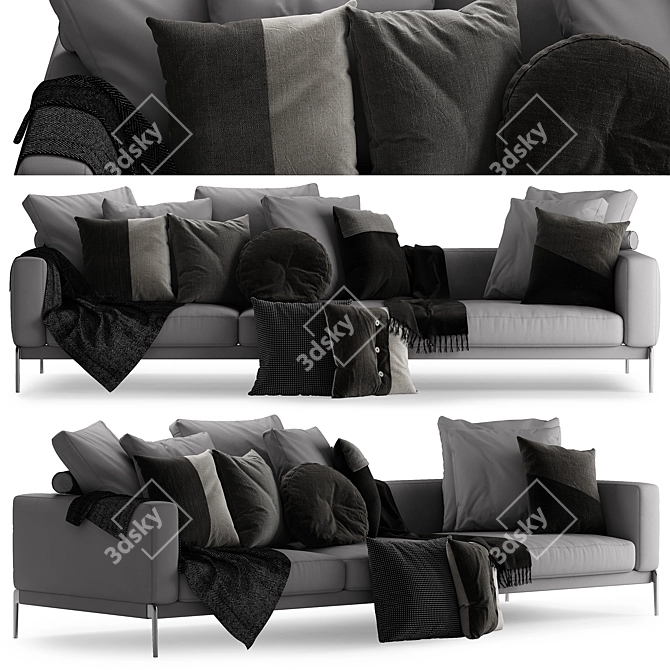 Sophisticated Flexform Romeo Sofa 3D model image 1