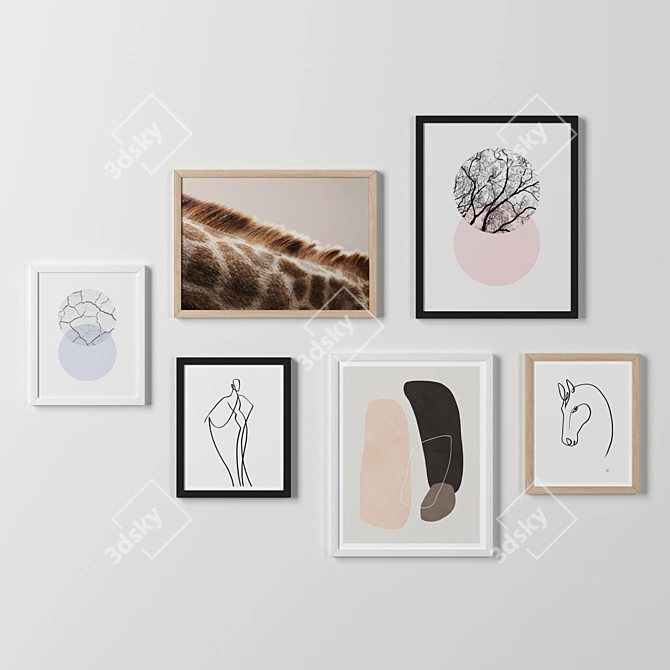 Artistic Wood Frame Collection 3D model image 1