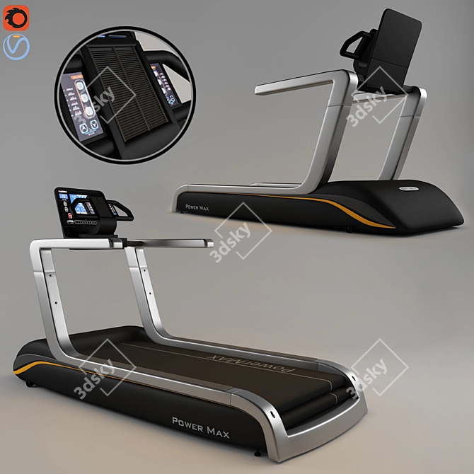  Silver Fitness Treadmill: Advanced Design 3D model image 1