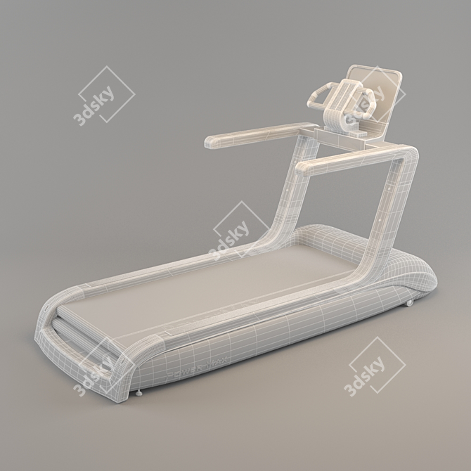  Silver Fitness Treadmill: Advanced Design 3D model image 2