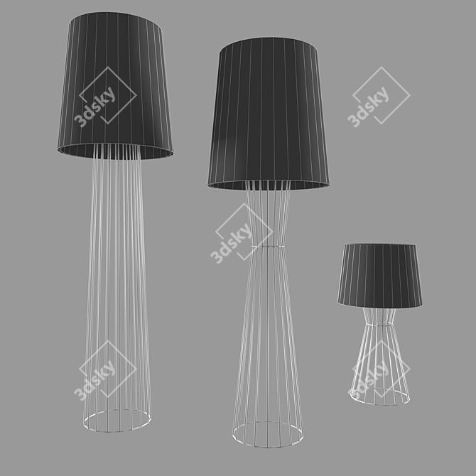 Modern and Stylish: Tulip Family Floor Lamps 3D model image 2