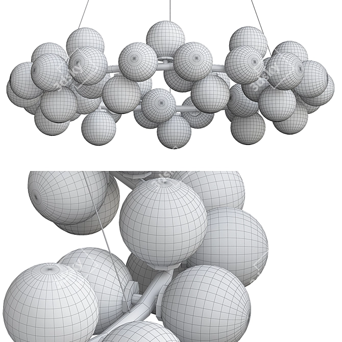 Elegant Grand Modo Chandelier 3D model image 2