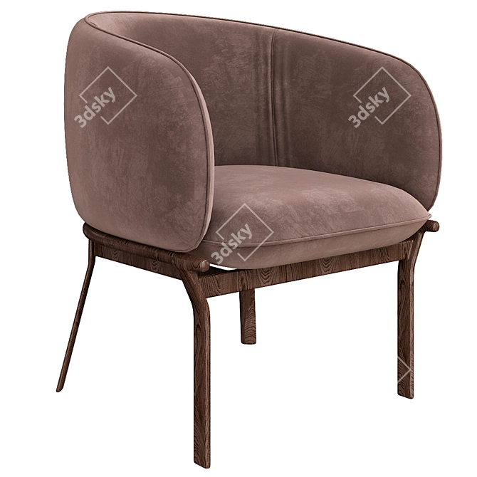 Elegant Grace Armchair MDD 3D model image 1