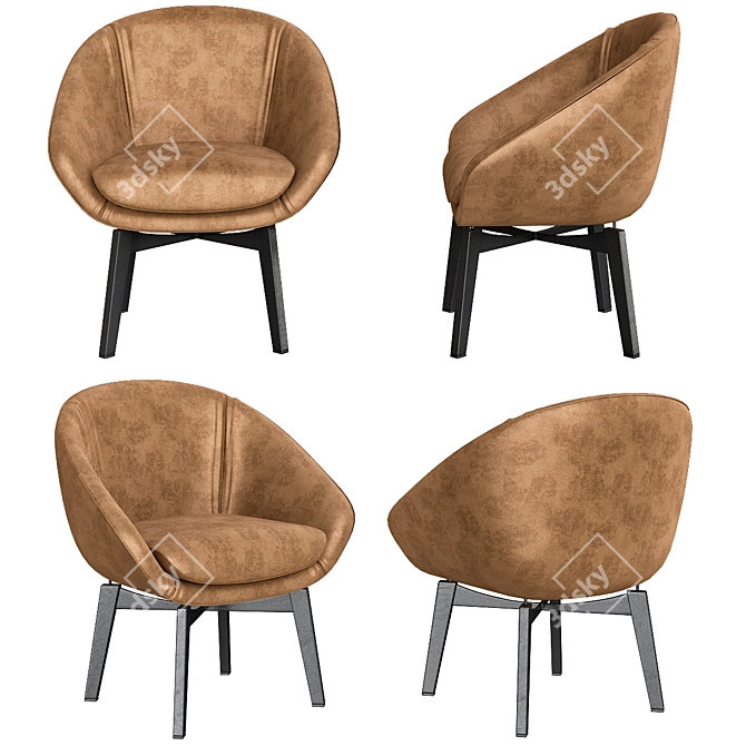 Elegant Minotti Asy Chair 3D model image 1