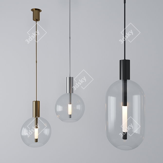 Modern Tall and Globe Pendant 3D model image 1