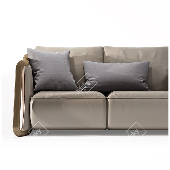 Modern Grey Fabric Sofa 3D model image 2