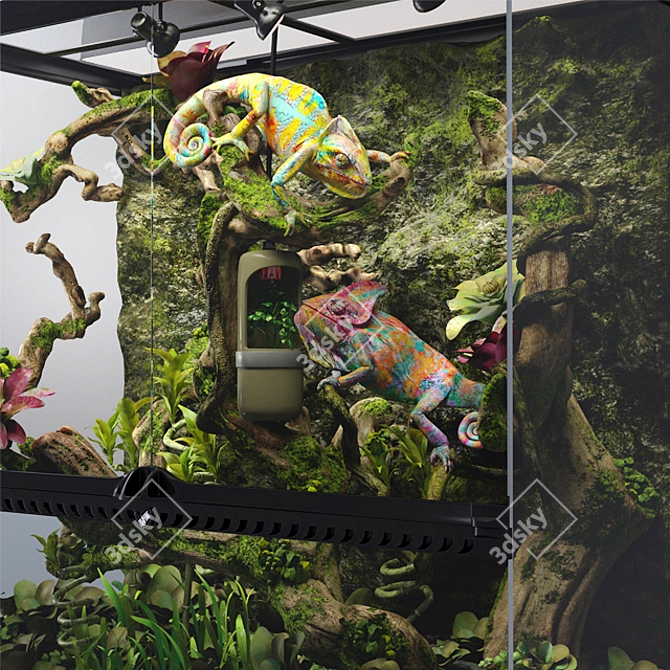 Chameleon Paradise: Exo-Terra Terrarium 3D model image 2
