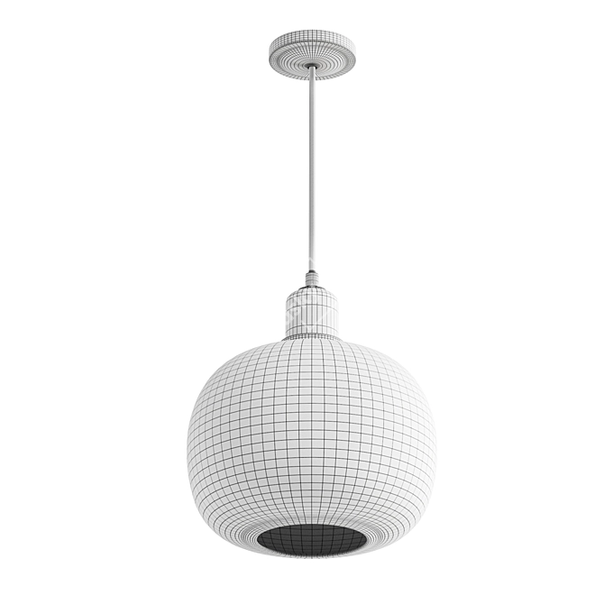 Sleek Gray Glass Pendant 3D model image 3