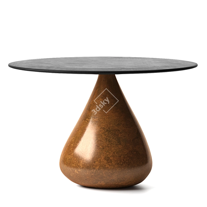 Sonya Organic Table | Wood, Bronze/Steel | Studio Design 3D model image 1