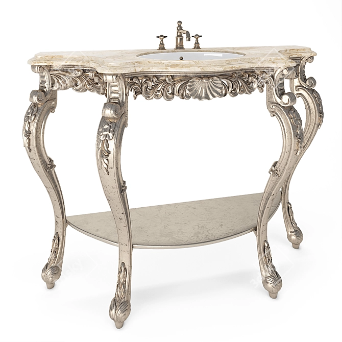 Handcrafted Beatrice Romano Home Bath Console 3D model image 2