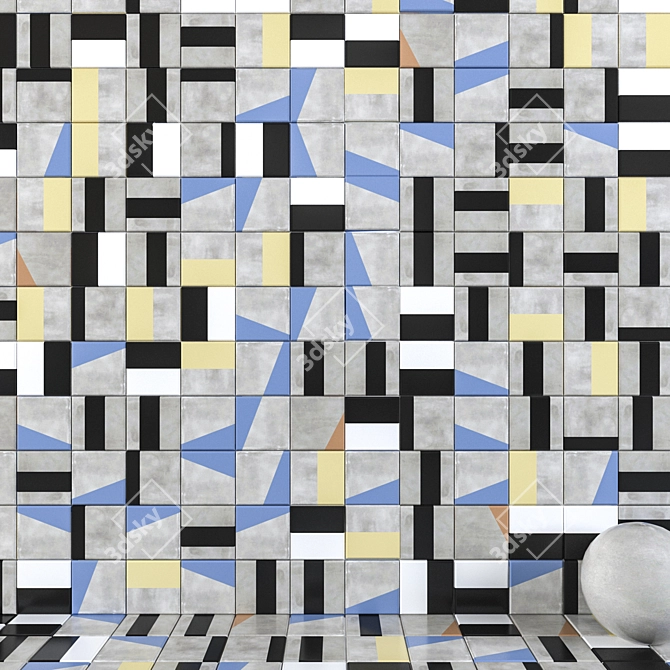 Play ABK Edge Mix Multicolor Wall Tiles 3D model image 1