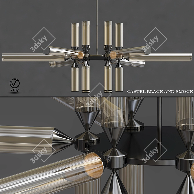 Elegant Castle Chandelier - Jason Miller Design 3D model image 1