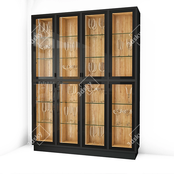 Modern Illuminated Display Cabinet 3D model image 1