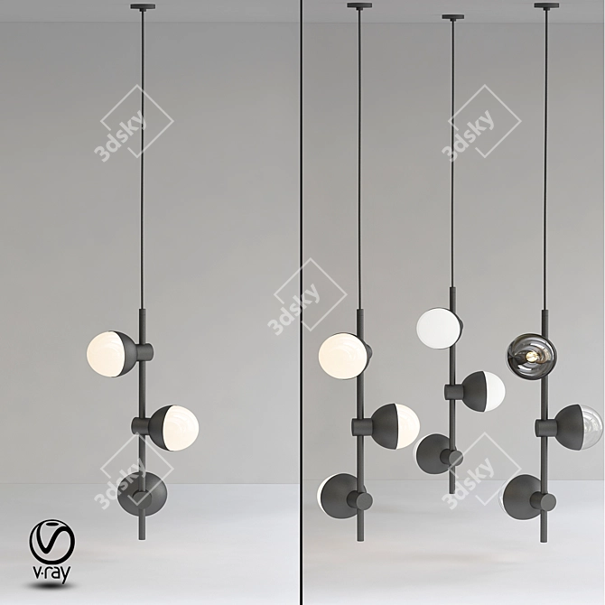 Sleek Frandsen CPH Chandelier 3D model image 1