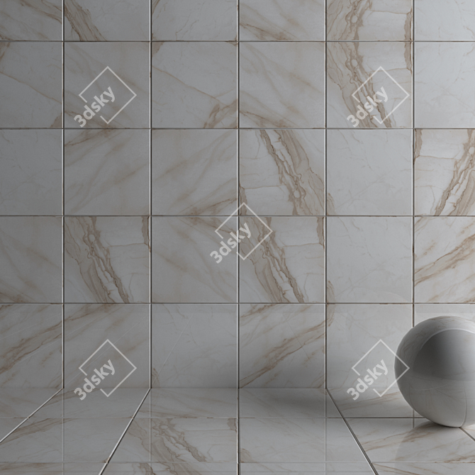 Golden Calacatta HD Wall Tiles | Multiple Textures 3D model image 3