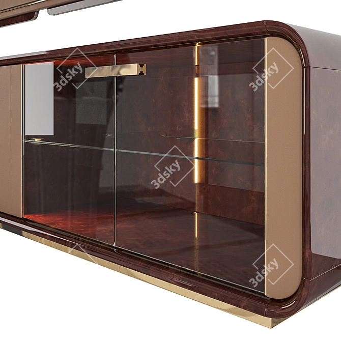 Luxury Leather TV Cabinet: Turri Madison 3D model image 2