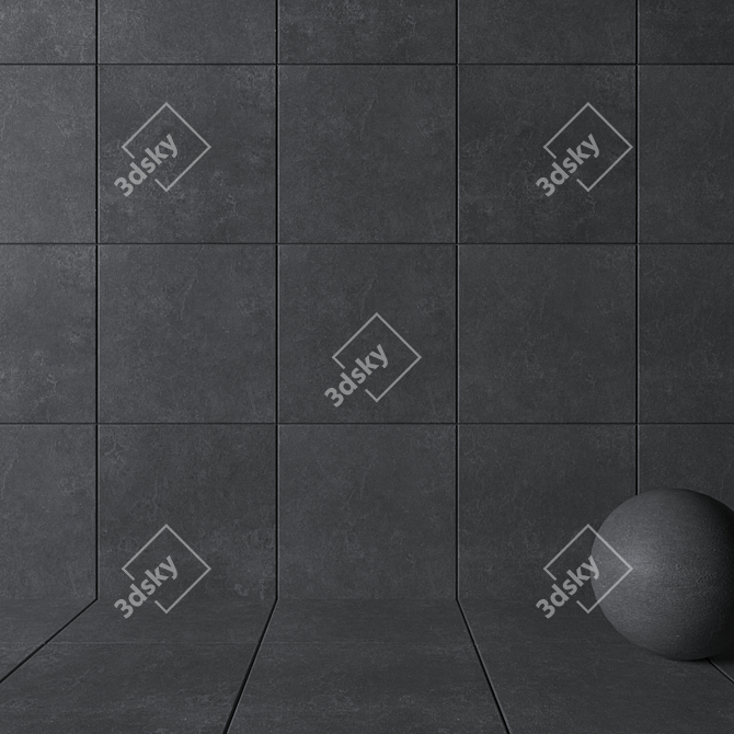 Title: FLAVIKER STILL NOW Coal Wall/Floor Tiles 3D model image 2