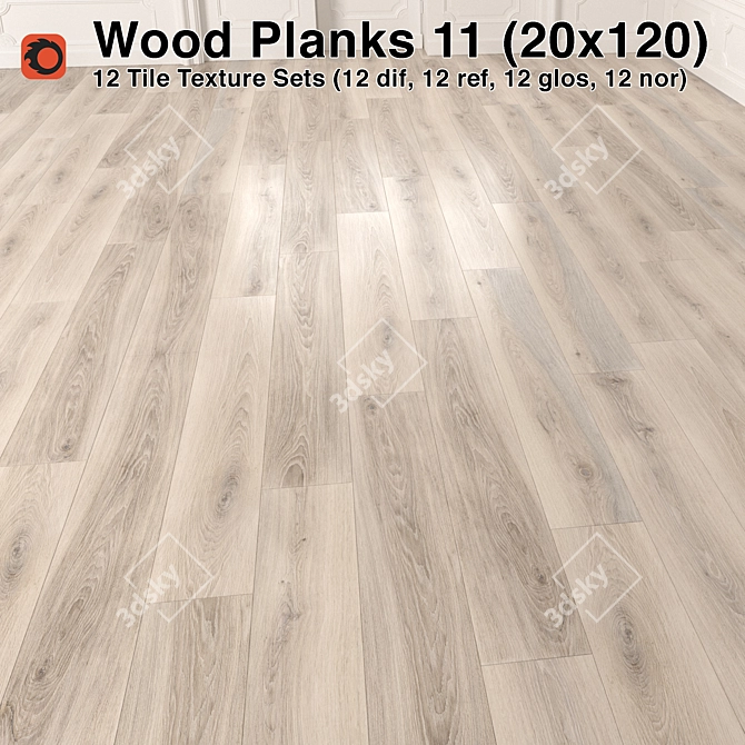 Premium Plank Wood Floor Kit 3D model image 1