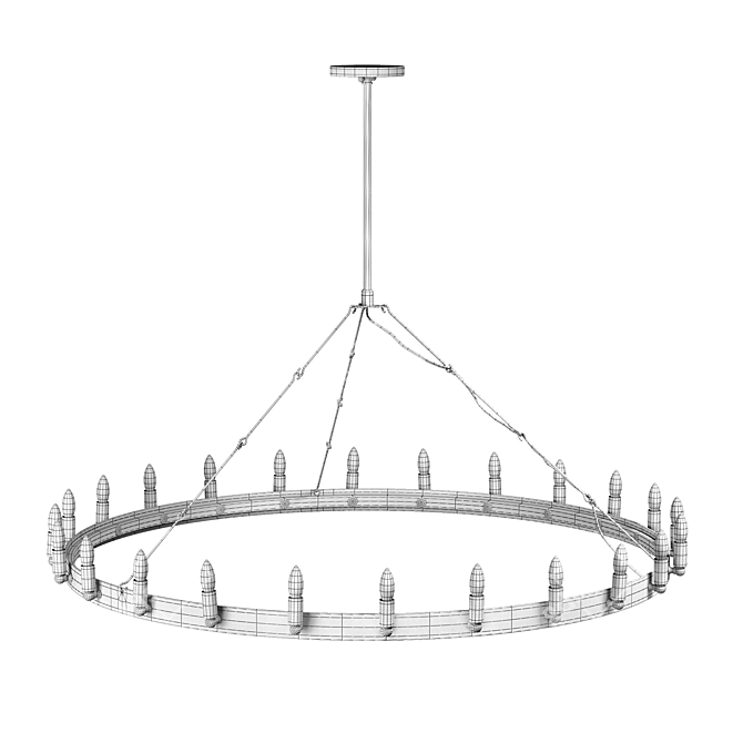 Farrington 24-Light Incandescent Chandelier 3D model image 3