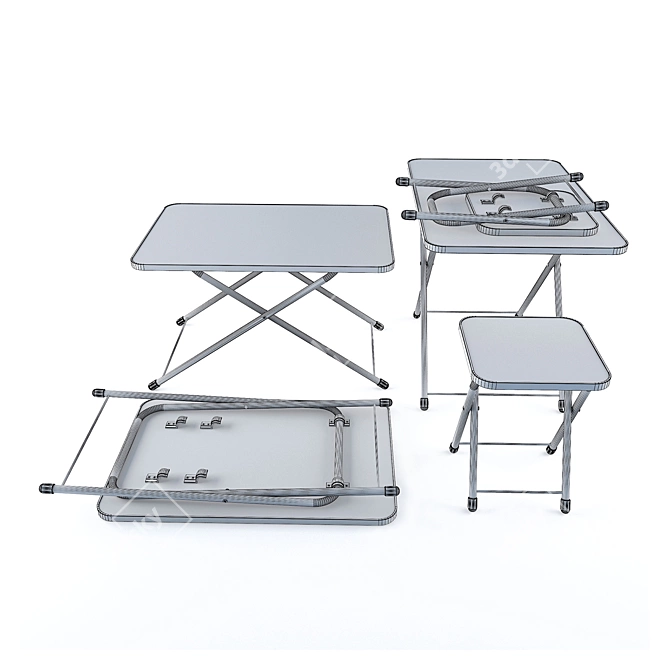 Foldable Table: Portable and Space-saving 3D model image 2