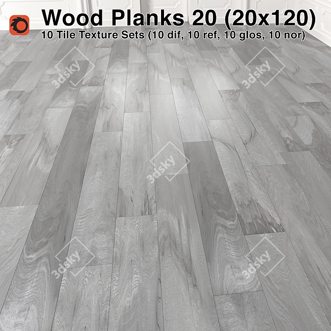 Plank Wood Flooring - Premium Quality 3D model image 1