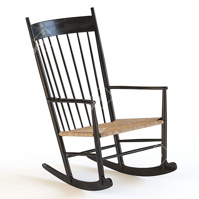 J16 Rocking Chair by Hans Wegner 3D model image 1