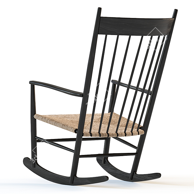 J16 Rocking Chair by Hans Wegner 3D model image 2