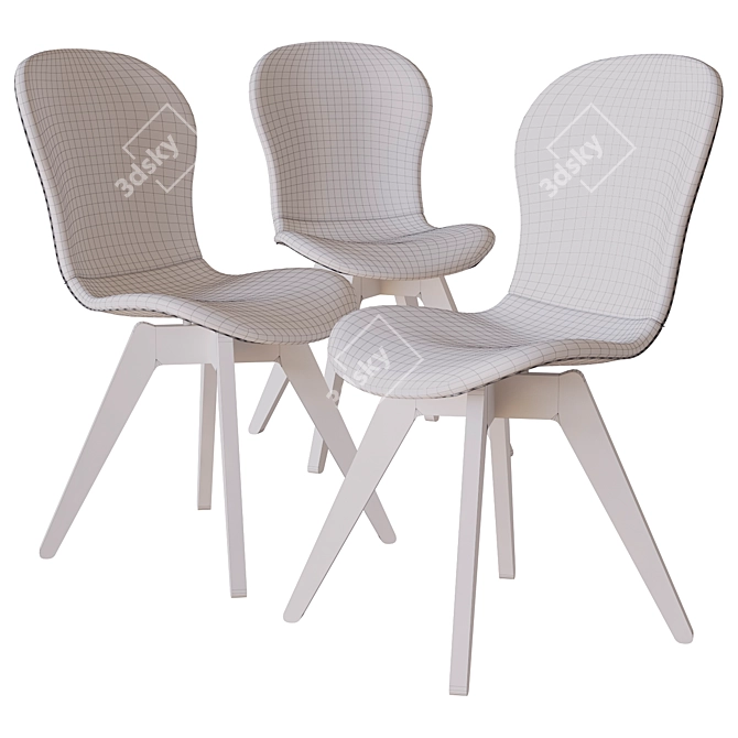 Modern Adelaide Chair: Wood Base 3D model image 2