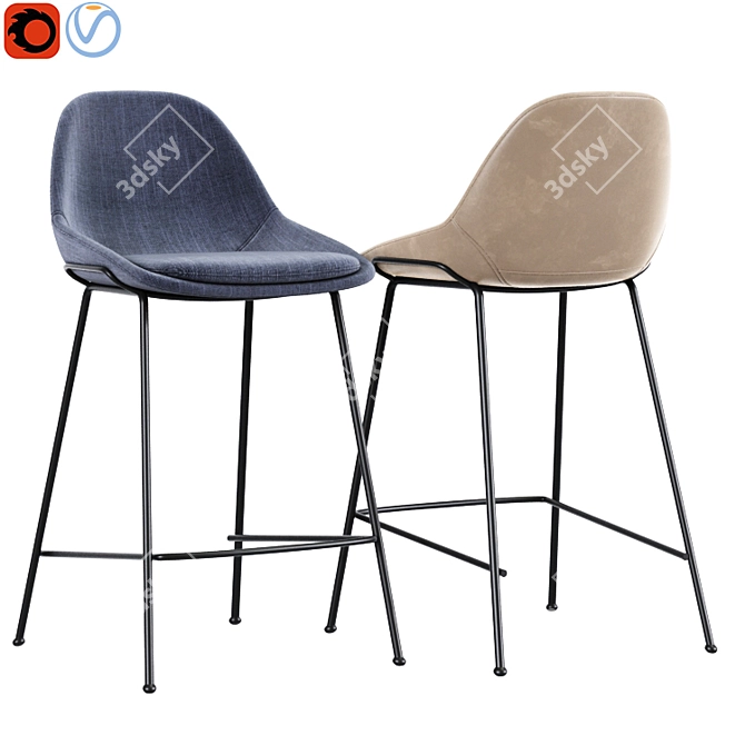 Versatile & Stylish Stool 3D model image 1