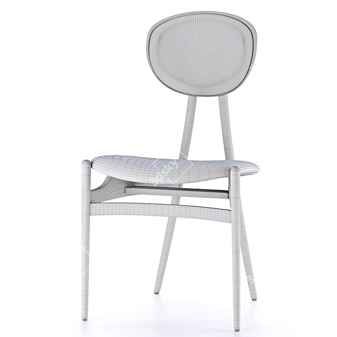 Elegant Bianca Side Chair in Black 3D model image 2