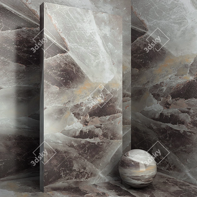 Elegant Marble Vanity Tray 3D model image 1