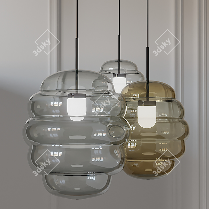 Bomma Blimp Pendant: Modern Illumination Masterpiece 3D model image 1