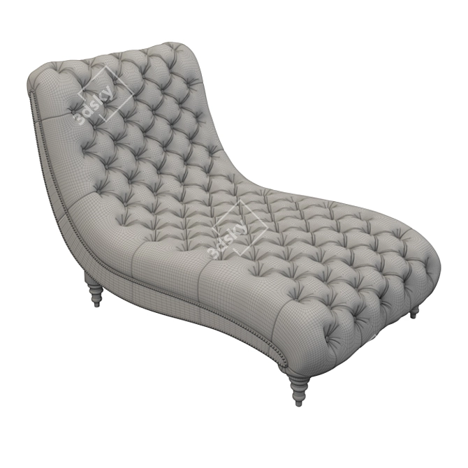 Elegant Chesterfield Chaise Lounge 3D model image 3
