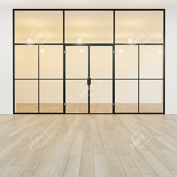 Sleek Glass Partition. Modern Design. 3D model image 3