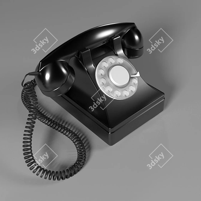 Retro Dial Phone 3D model image 1