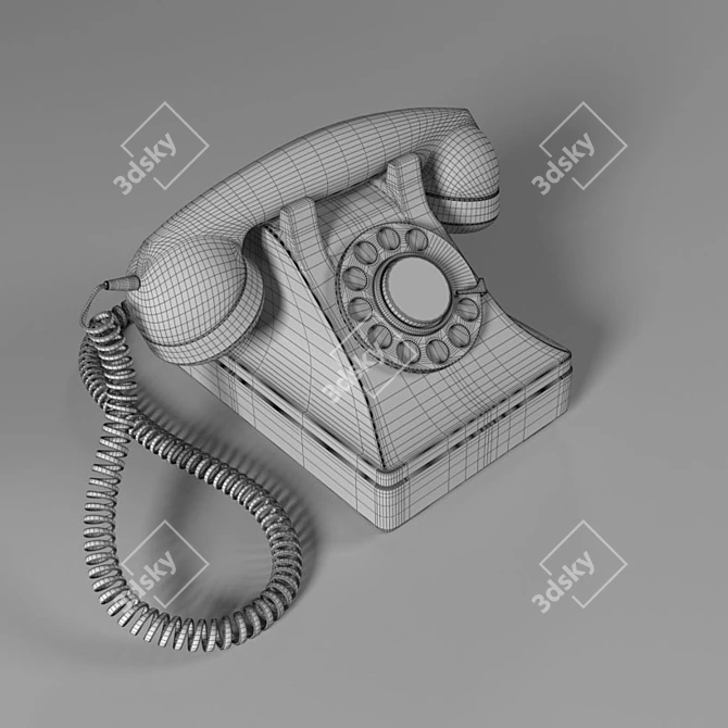 Retro Dial Phone 3D model image 2