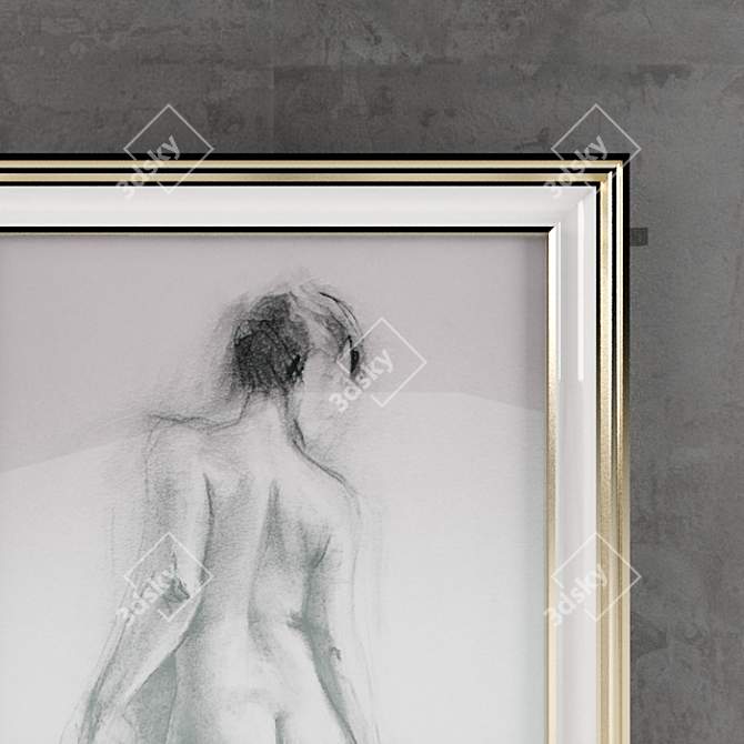 Elegant Female Body Sketch 3D model image 3