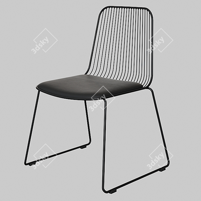 Cosmo MC-156 Black Chair: Sleek Design, Durable Materials 3D model image 1