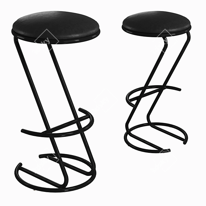 Sleek Backless Stool for Modern Spaces 3D model image 1