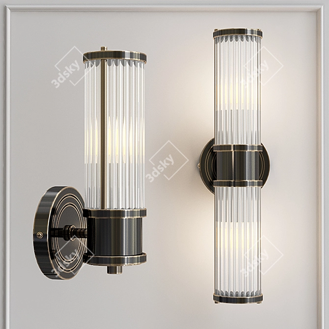 Title: Ralph Lauren Allen Double Light Wall Lamp 3D model image 1