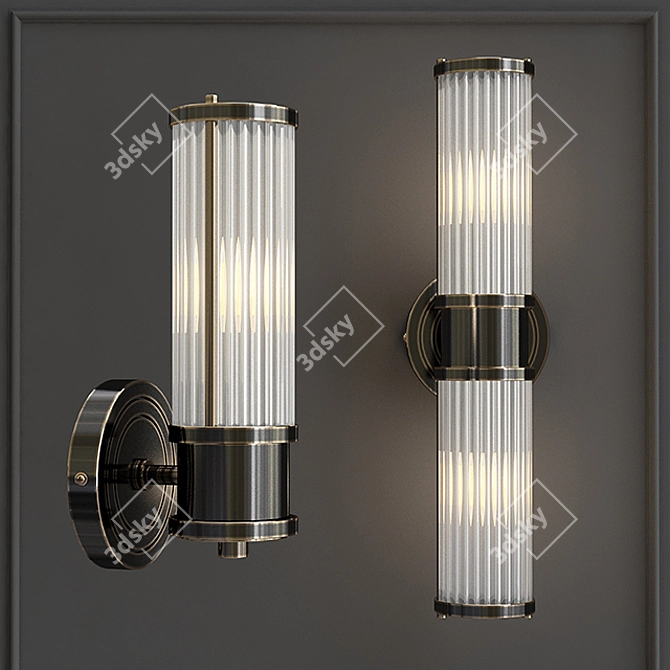 Title: Ralph Lauren Allen Double Light Wall Lamp 3D model image 2