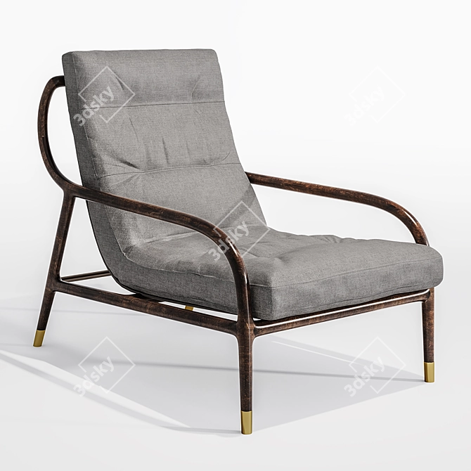 Cozy Velvet Armchair: Elegant & Comfortable 3D model image 1